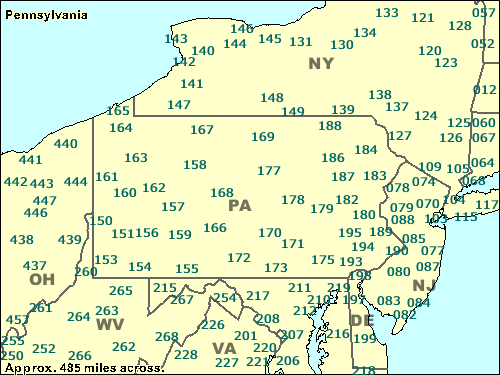 Pennsylvania Zip Codes Map Free 0493
